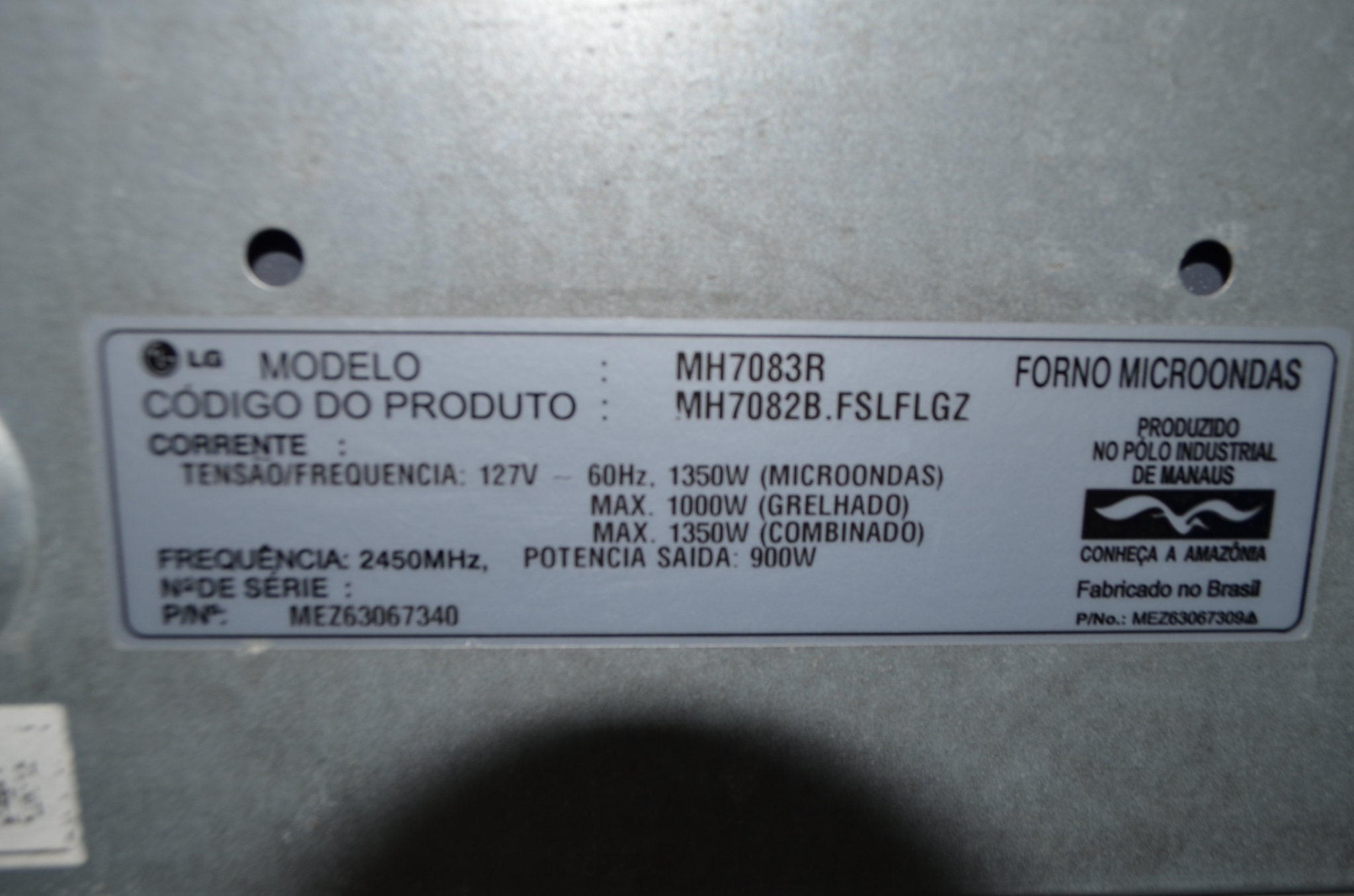 Forno de Microondas LG MH7083R
